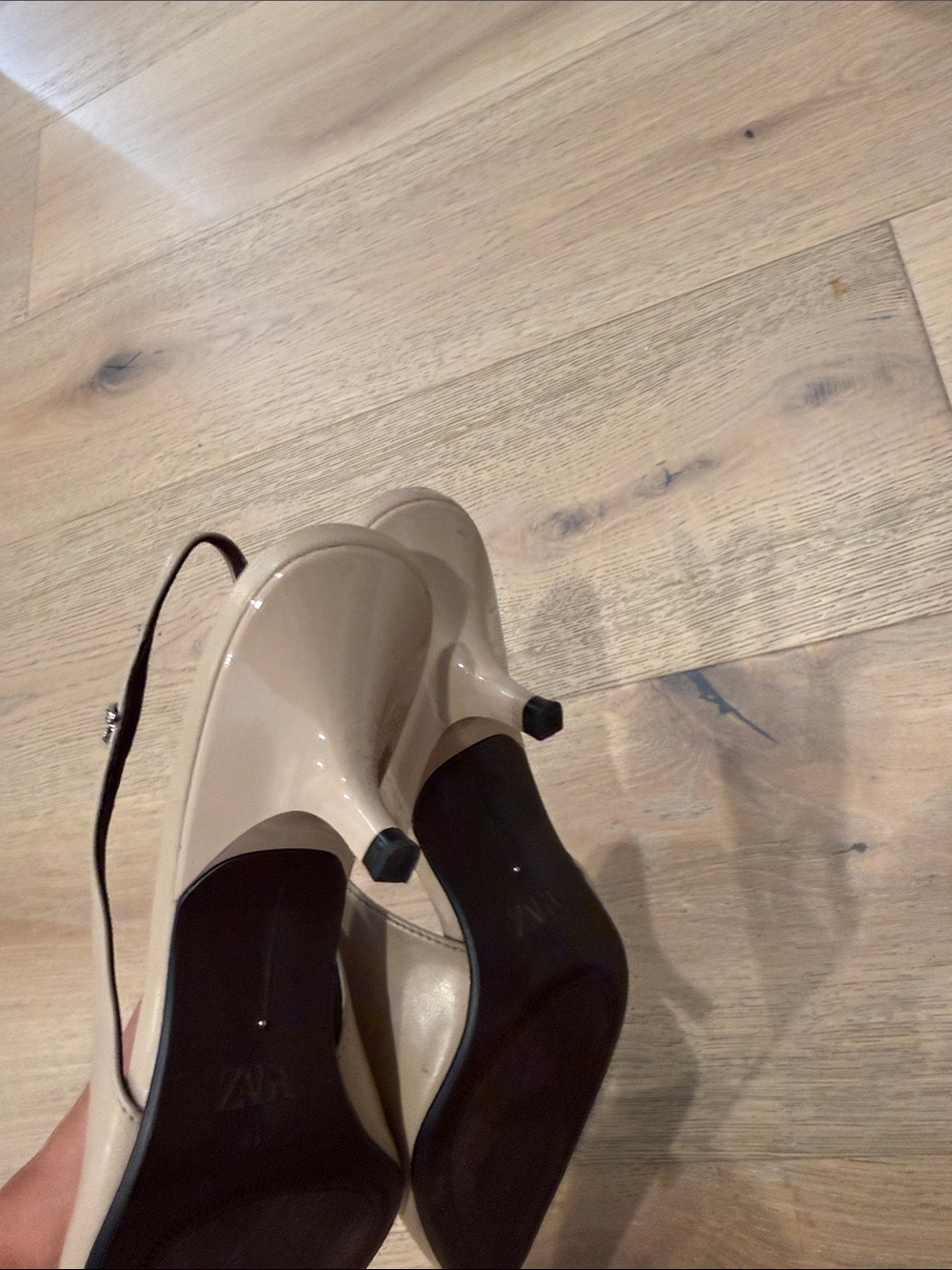 Zara Nude Pointed Toe Slingback Heels size 9 - Picture 3 of 3